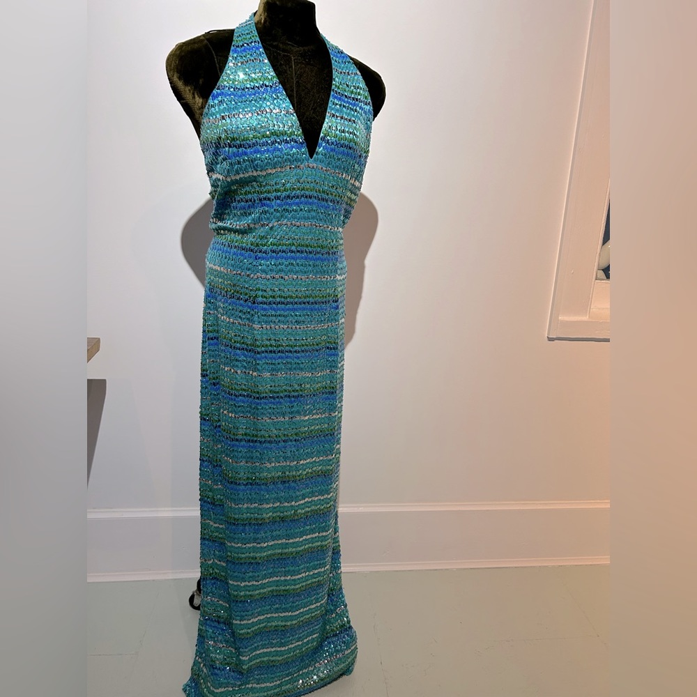 Gilar Evening - Sequinned halter evening gown, size 8